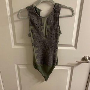Green Mesh Bodysuit